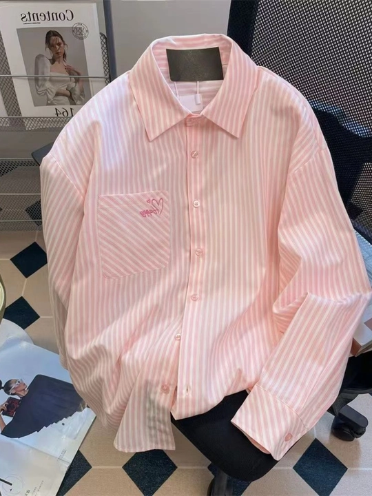 Женская рубашка oversize, c длинным рукавом, свободный крой, летняя рубашка