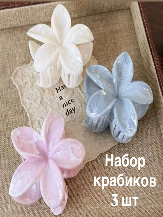 Цветочный крабик для волос декоративный - 