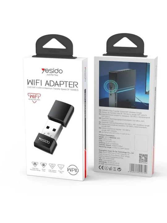 Yesido WP10 Pro USB Wi-Fi Adapter 150 Mbps — Ultra Tez, Ishonchli, Kompakt - 
