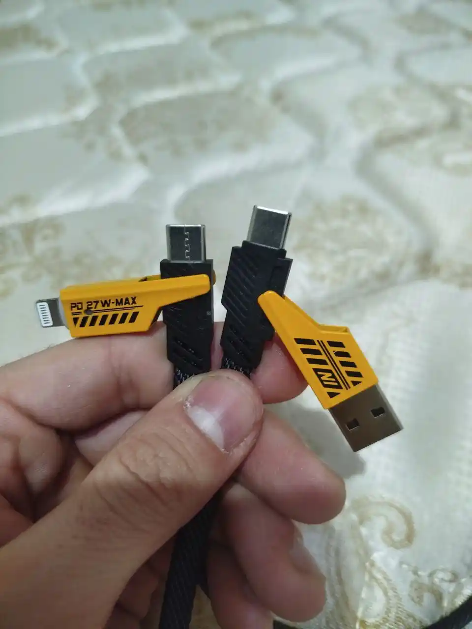 USB transformator kabeli: Type-C, Lightning - USB-A, Type-C