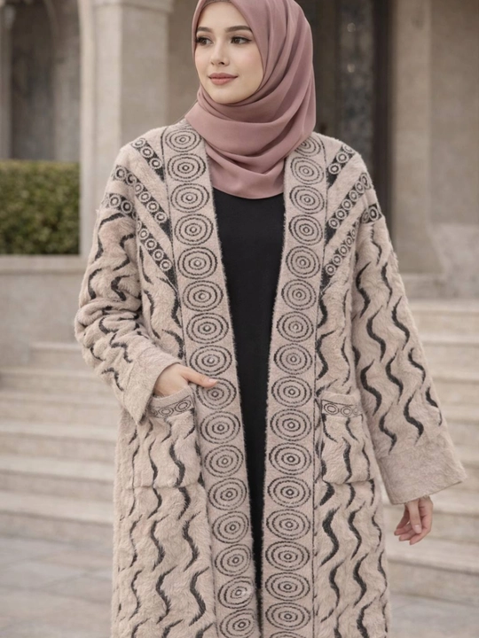 Длинный кардиган из ангорки для женщин, кардиган из ангорки, оверсайз, 50-56
