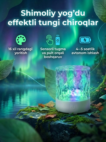 Ночник с эффектом «Северное сияние» — IBOMAG-NOCHNIK