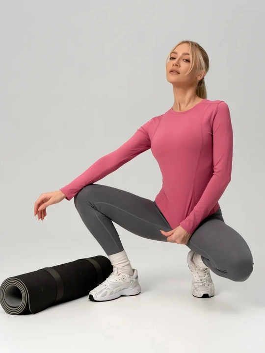 Фитнес одежда, SlimFit женская спортивная, рашгард, футболка