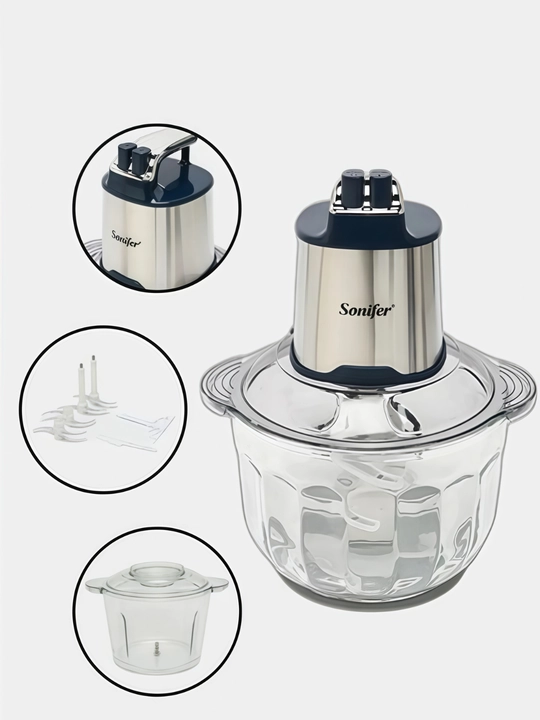 Измельчитель электрический Sonifer SF-8123, 4 л, чоппер, блендер, миксер