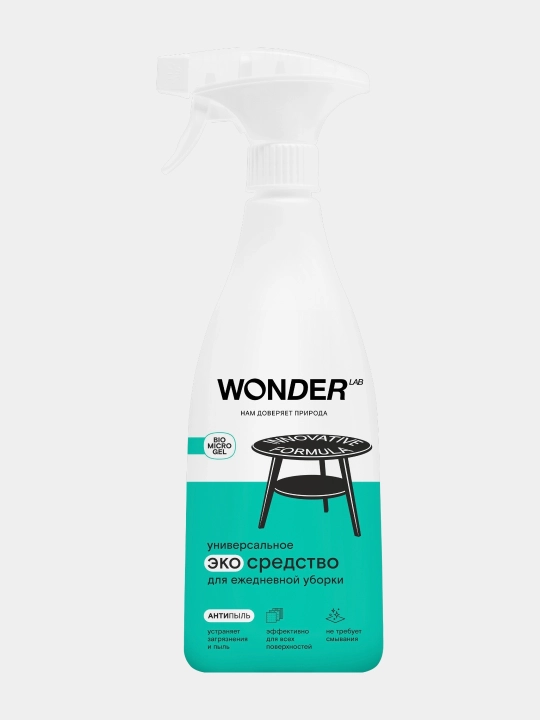 Средство от пыли для уборки дома WONDER LAB Антипыль, экоспрей с Biomicrogel