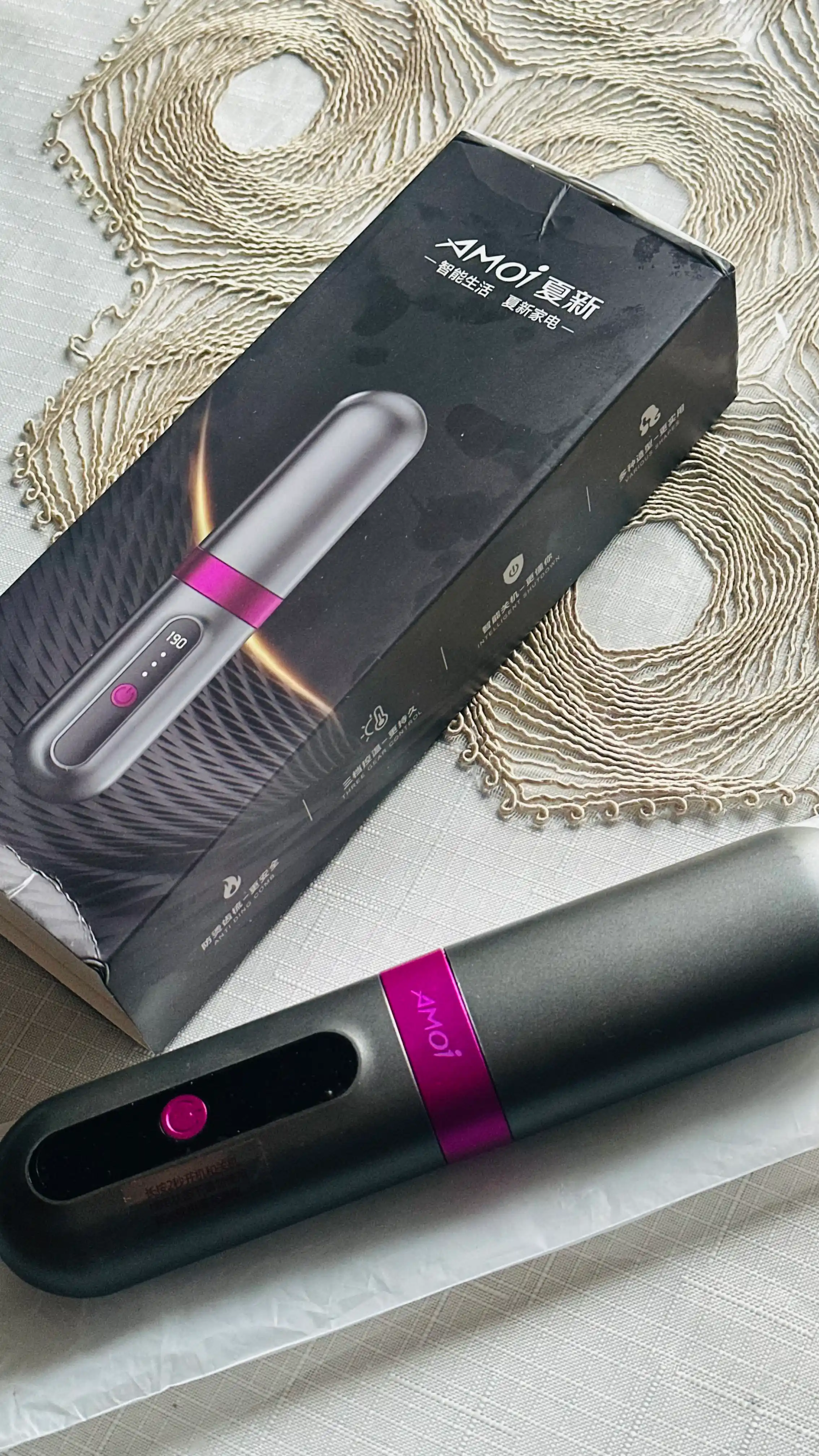 Sochlar uchun simsiz elektr tekislovchi taroq (ionizatsiya bilan)
