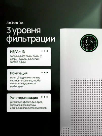 FreshAir K17 havo tozalagich HEPA H13 | 65 m² air purifier CADR 513 m³/soat 6