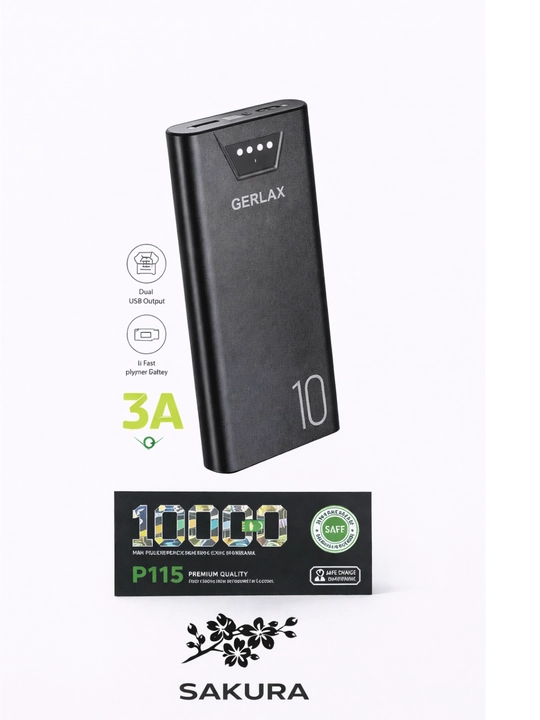 GERLAX Power Bank 10000 mAh 3A (P115) - 