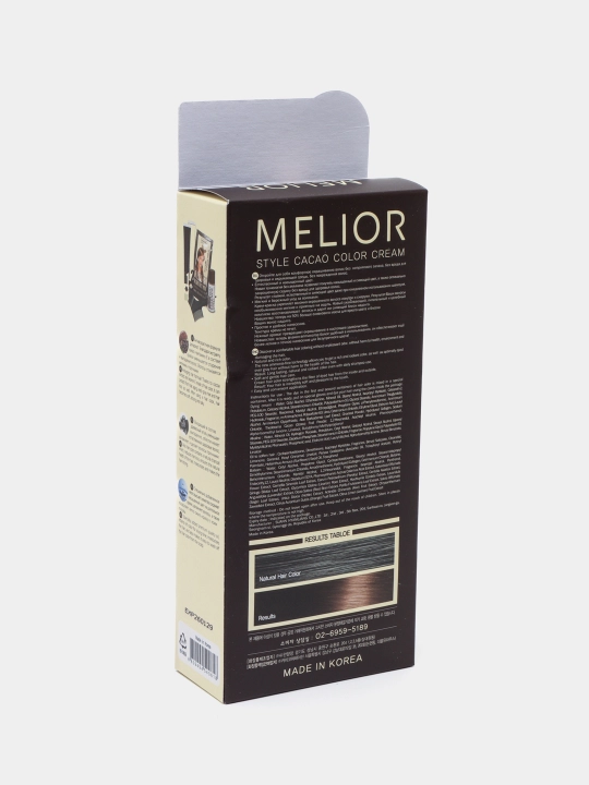 Краска для волос, Melior, без аммиака, профессиональная 120 г + 16 г, Kорея