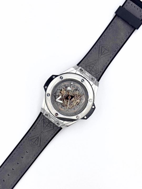 Erkaklar uchun avtomatik mexanik soat, Hublot Big Bang dizayni, ko‘k rang