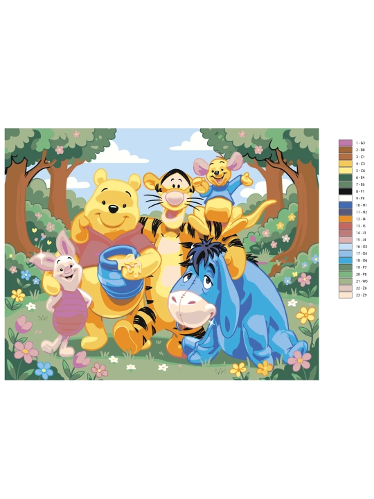 Raqamlar bo'yicha rasm chizish ARTERY "Multfilmlar", 40×50 sm, xolstga bo'yaladigan rasm