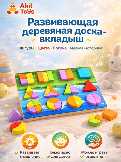 Развивающий сортер с геометрическими фигурами, Akil toys — AKIL-SORTER