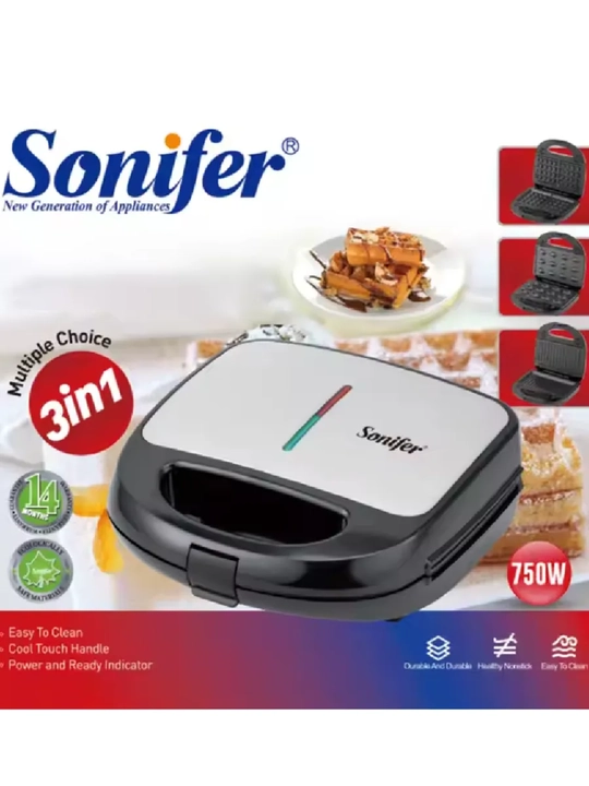 Ko‘p funksiyali vafli-toster, Sonifer sendvich tayyorlagichi, 5 tasi 1 da, 3 tasi 1 da