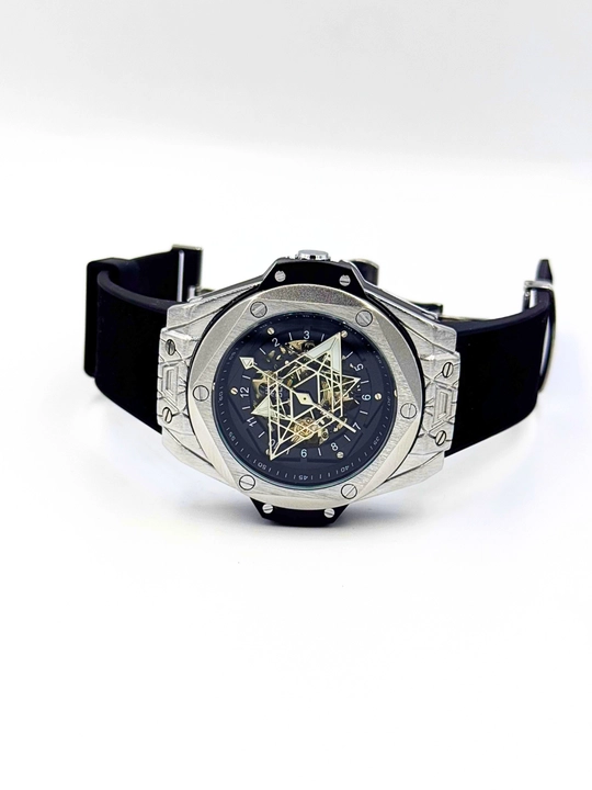 Erkaklar uchun avtomatik mexanik soat, Hublot Big Bang dizayni, qora rang