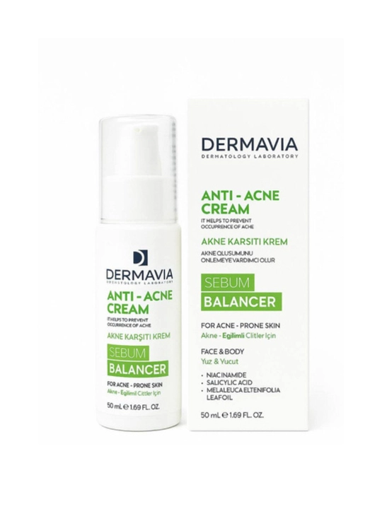 Dermavia Anti Acne Cream — husnbuzarlarni kamaytiruvchi parvarish