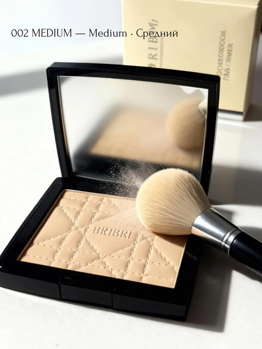 Yuz uchun ixcham xiralashtiruvchi kukun BRIBRI Professional, ko‘zguli, 15 g