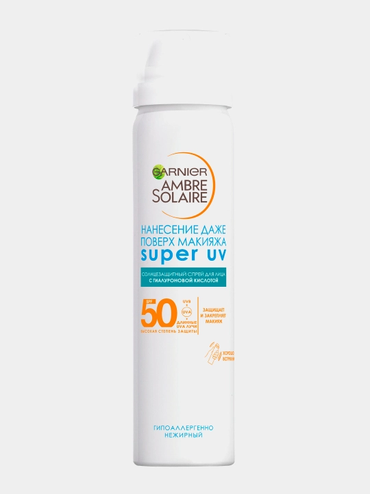 Yuz uchun quyoshdan himoyalovchi garnier quruq SPF spreyi 50+ 75 ml