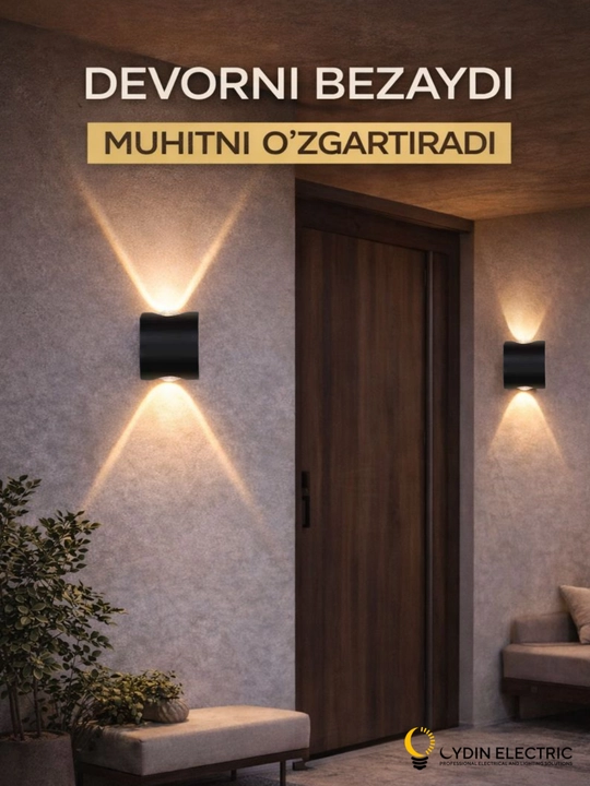 LED, devor, chiroq, dekor,, Milan 053, 3000K, IP65, Ichki va tashqi devor uchun