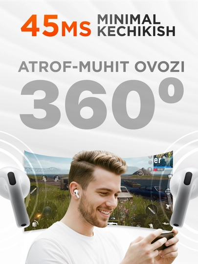 iPhone va Android uchun Pods 3 Premium simsiz minigarnituralari, changyutgichsiz, g'ilof bilan birga