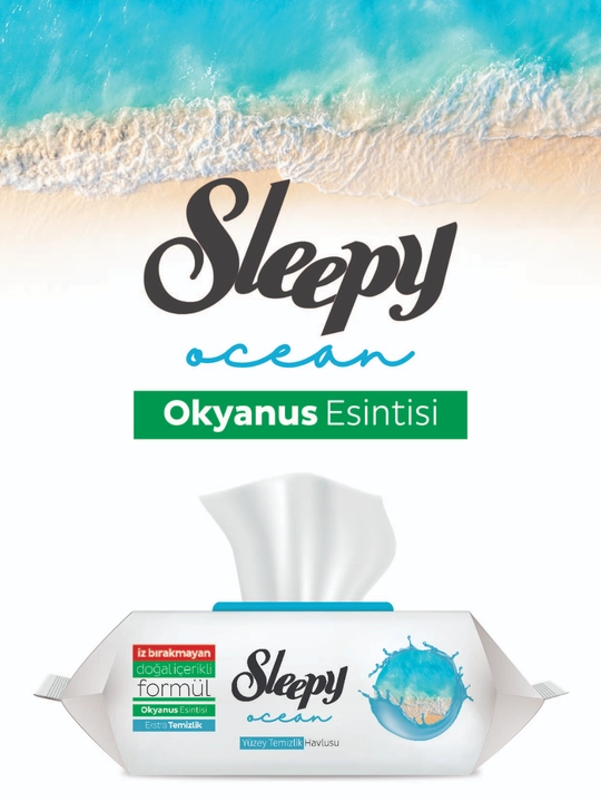 Sleepy xushbo‘y hidli sirkali nam salfetkalar, tozalash uchun nam salfetkalar, 100 dona