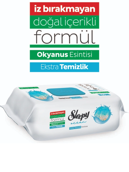Sleepy xushbo‘y hidli sirkali nam salfetkalar, tozalash uchun nam salfetkalar, 100 dona