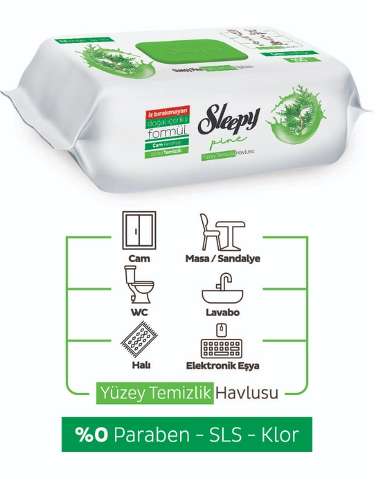 Sleepy xushbo‘y hidli sirkali nam salfetkalar, tozalash uchun nam salfetkalar, 100 dona