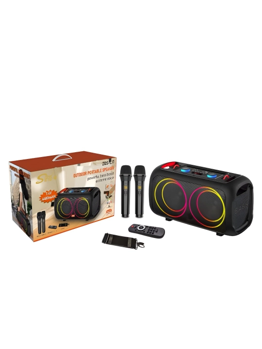 ZQS-L17: Компактная Bluetooth колонка с микрофоном и RGB эффектами  - 