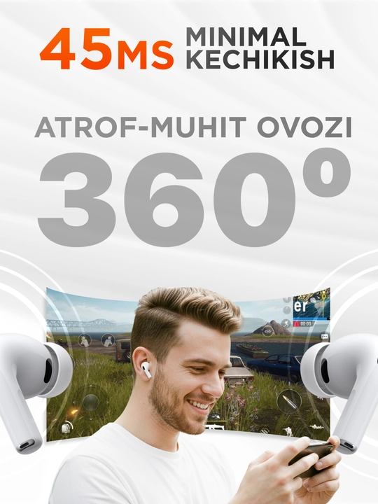 Simsiz quloqchinlar Pro 2 Premium, iPhone va Android uchun sensorli naushnik. ShopLand