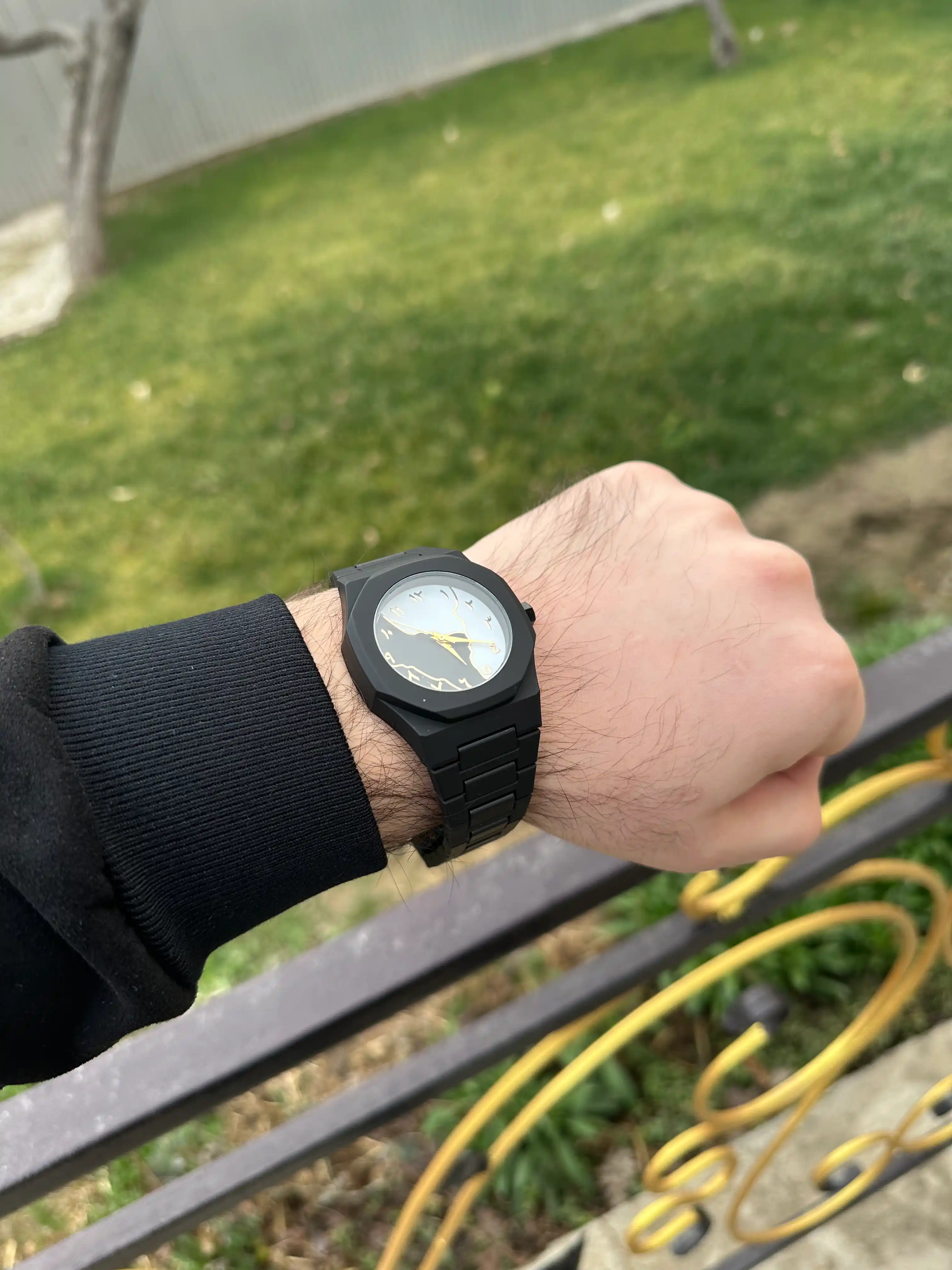 Arabic AURA, Qo‘l soati, erkaklar qo'l soati, minimalistik, qora + sovg'a qutisi