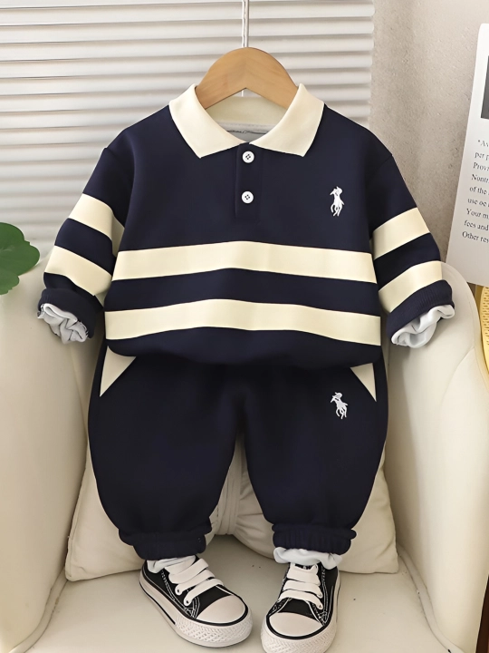 Детский костюм для мальчиков кофта + штаны, весна–осень, удобный повседневный комплект - 