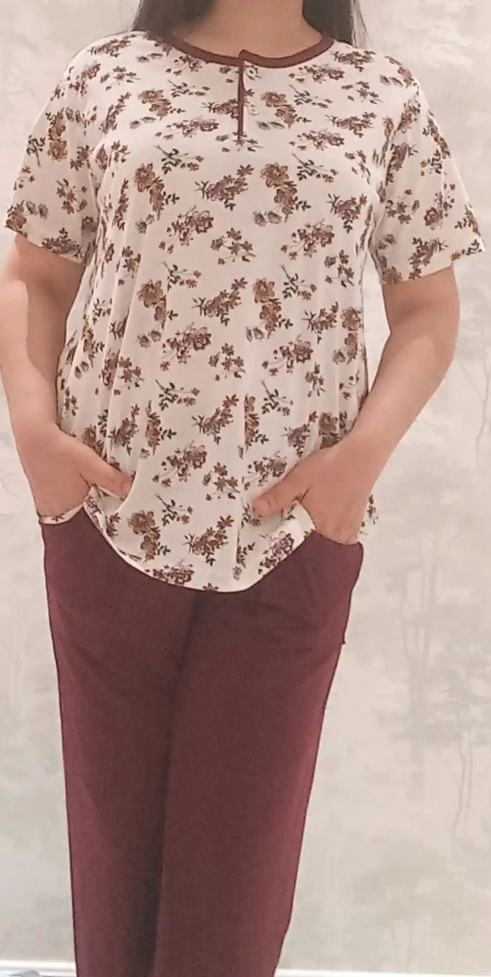 Uy kiyimi, pijama, kalta yengli