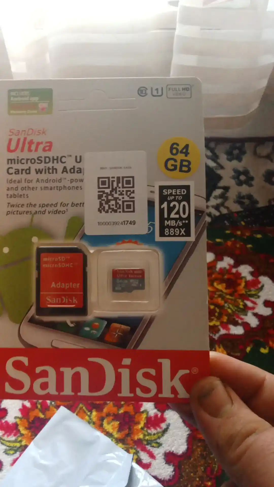 Fleshka,SanDisk Ultra MicroSD Xotira karta UHS-I (adapter bilan): 1|2|4|8|16|32|64|128 GB
