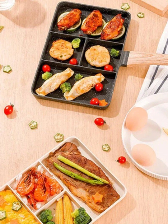 4 bo‘limli non-stick skovoroda-gril – nonushta uchun yaxshi yechim