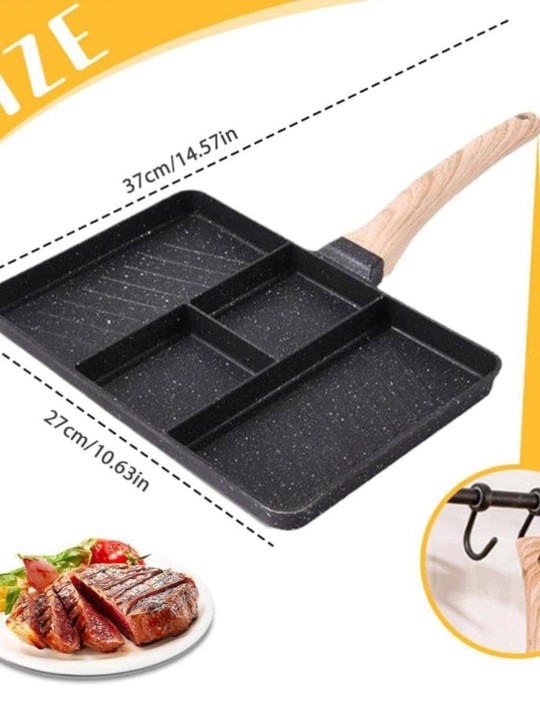 4 bo‘limli non-stick skovoroda-gril – nonushta uchun yaxshi yechim