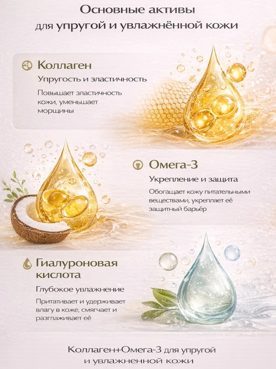 Сыворотка с коллагеном и омега-3 — питание и упругость кожи