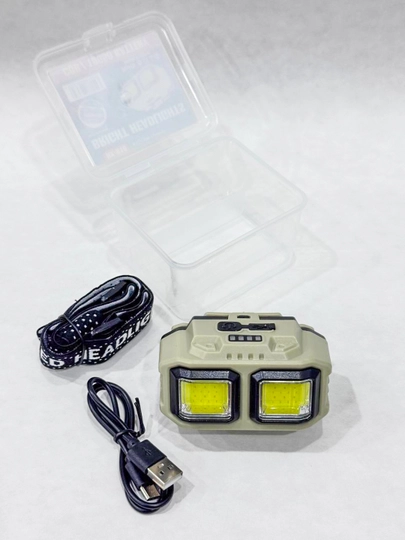 Профессиональный налобный фонарь LED — мощный свет, с аккумулятором
