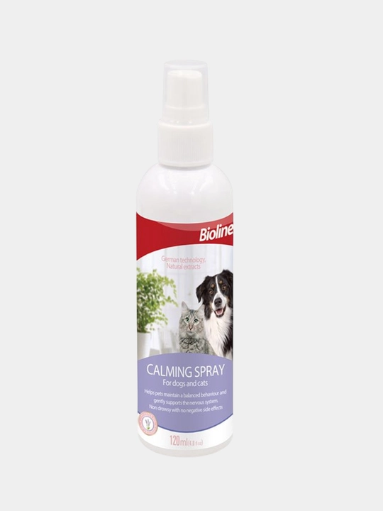 Mushuklar va itlar uchun tinchlantiruvchi lavanda moyi spreyi, Bioline 2401 120 ml - 