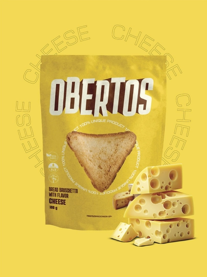 Гренки пшеничные Obertos со вкусом сыра 100 г — 969-OB1