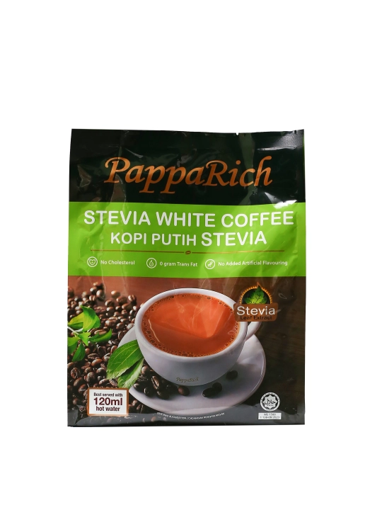 PappaRich  STEVIA oq qahvasi - steviya bilan oq qahva