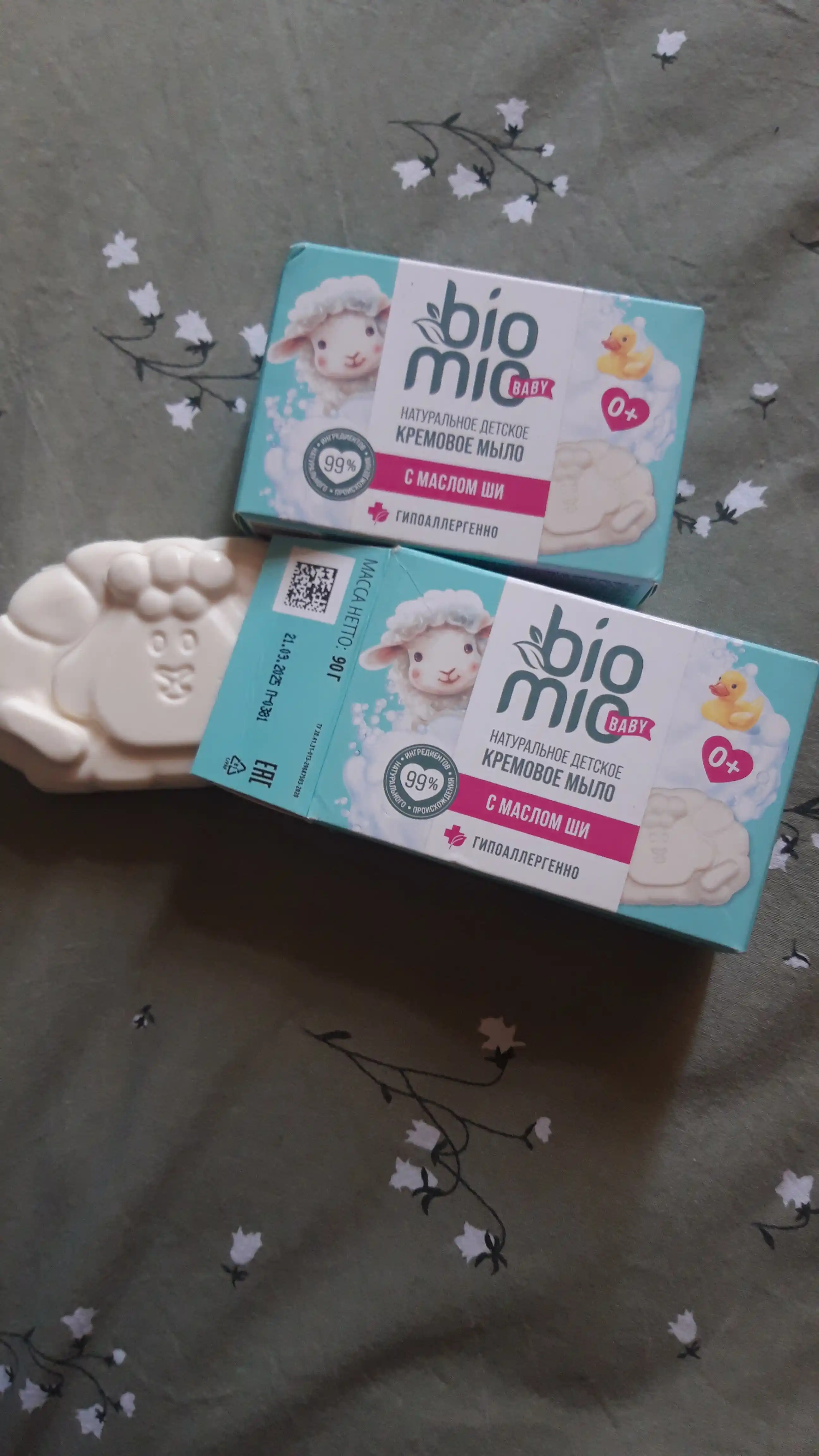 BioMio Baby Bio kremli sovun, Shea yog'i bilan ekologik toza, 90 g