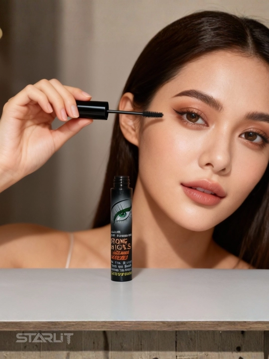Водостойкая тушь для ресниц Mascara, черная, удлиняющая и придающая объем