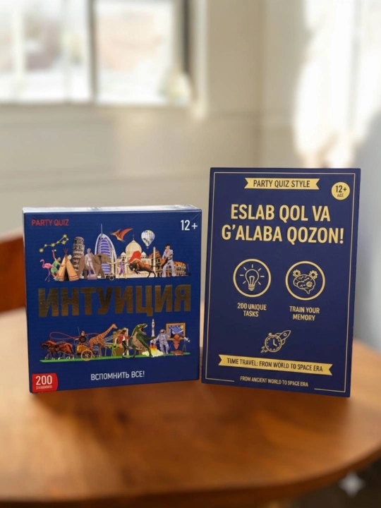 Stol o'yini "Intuition" (Intuitsiya), vikorina, 12+ yosh, 200 ta topshiriq