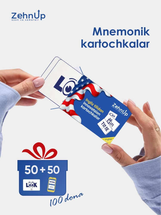 ZehnUP: Ingliz tili so‘zlarini yodlash uchun innovatsion flashcards, 1-qism - 