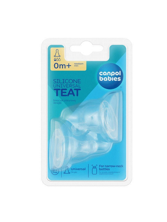 Соски силиконовые для бутылочек Canpol babies (Мини 0м+ / Средний 6м+), 2 шт