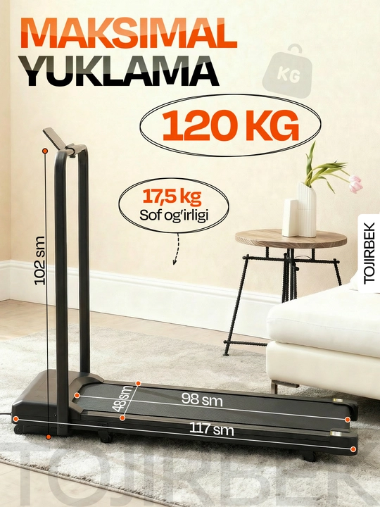 Uy uchun yig‘iladigan elektr yugurish yo‘lagi, 8-12 km-soat