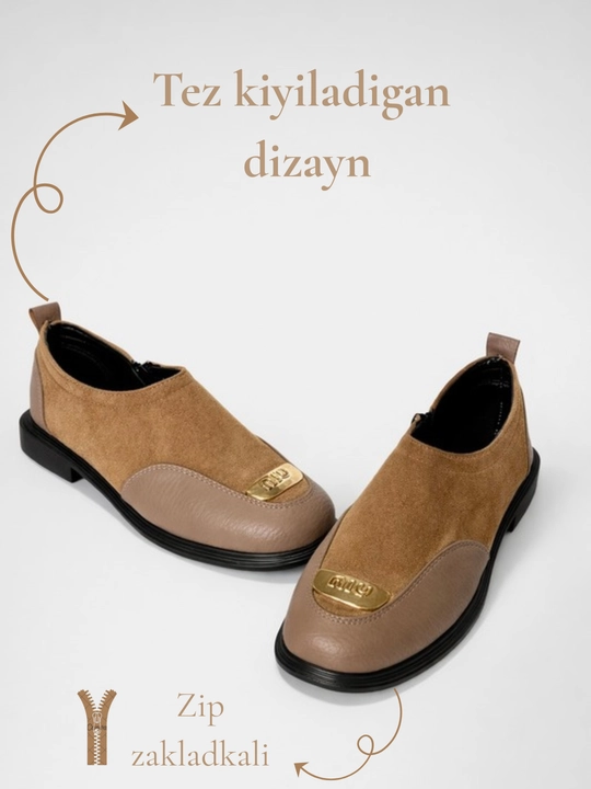 Ayollar zamokli tuflilari, zamonaviy tufli, lofer ko'rinishidagi oyoq kiyim, 37-40 o'lcham