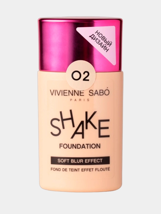 Krem tonal yuz uchun Vivienne Sabo Shakefoundation, Blur Effekt, Ton 02