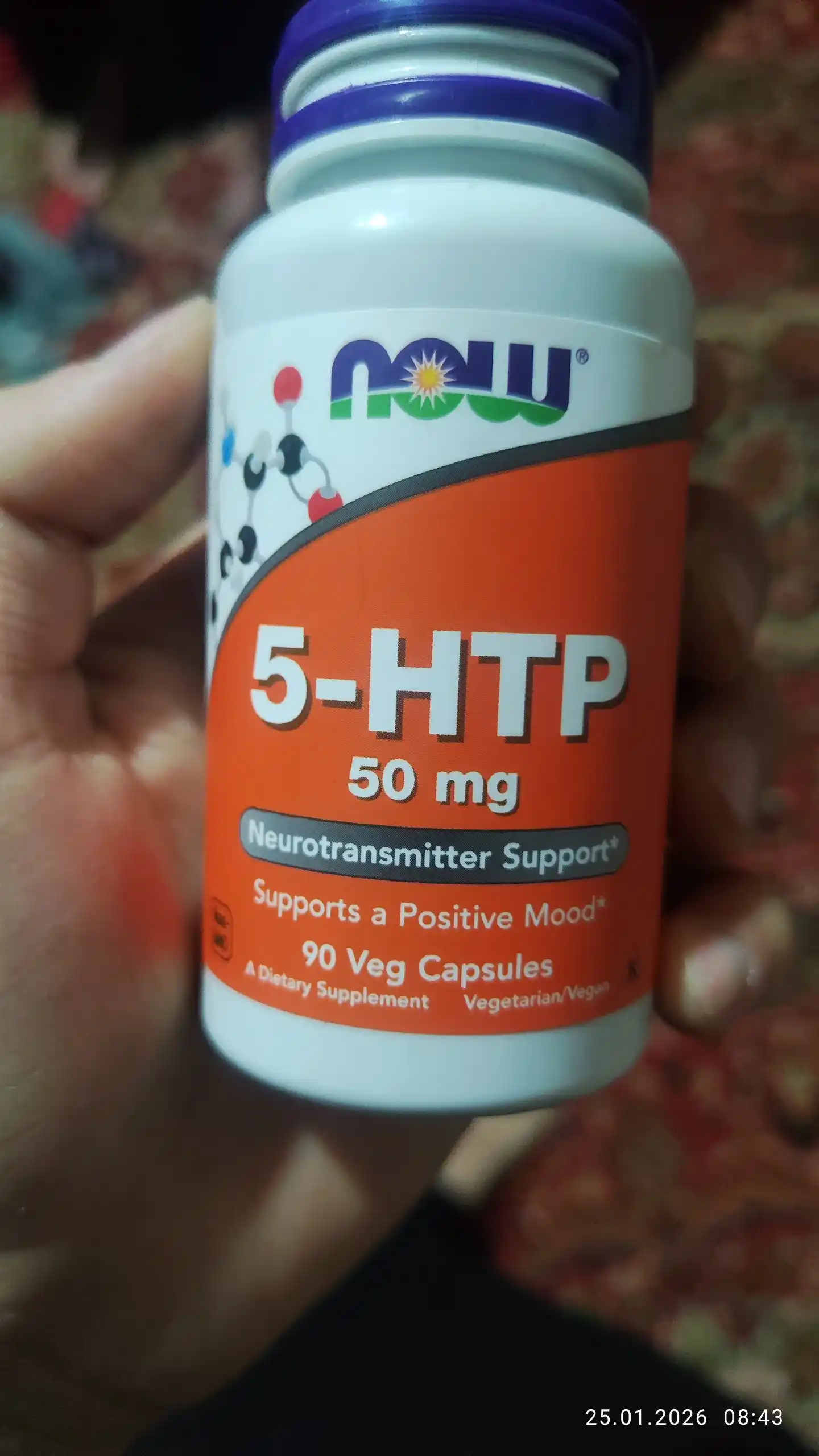 NOW Foods 5-гидрокситриптофан 5-HTP, 50 мг натуральная поддержка настроения, 90 капсул