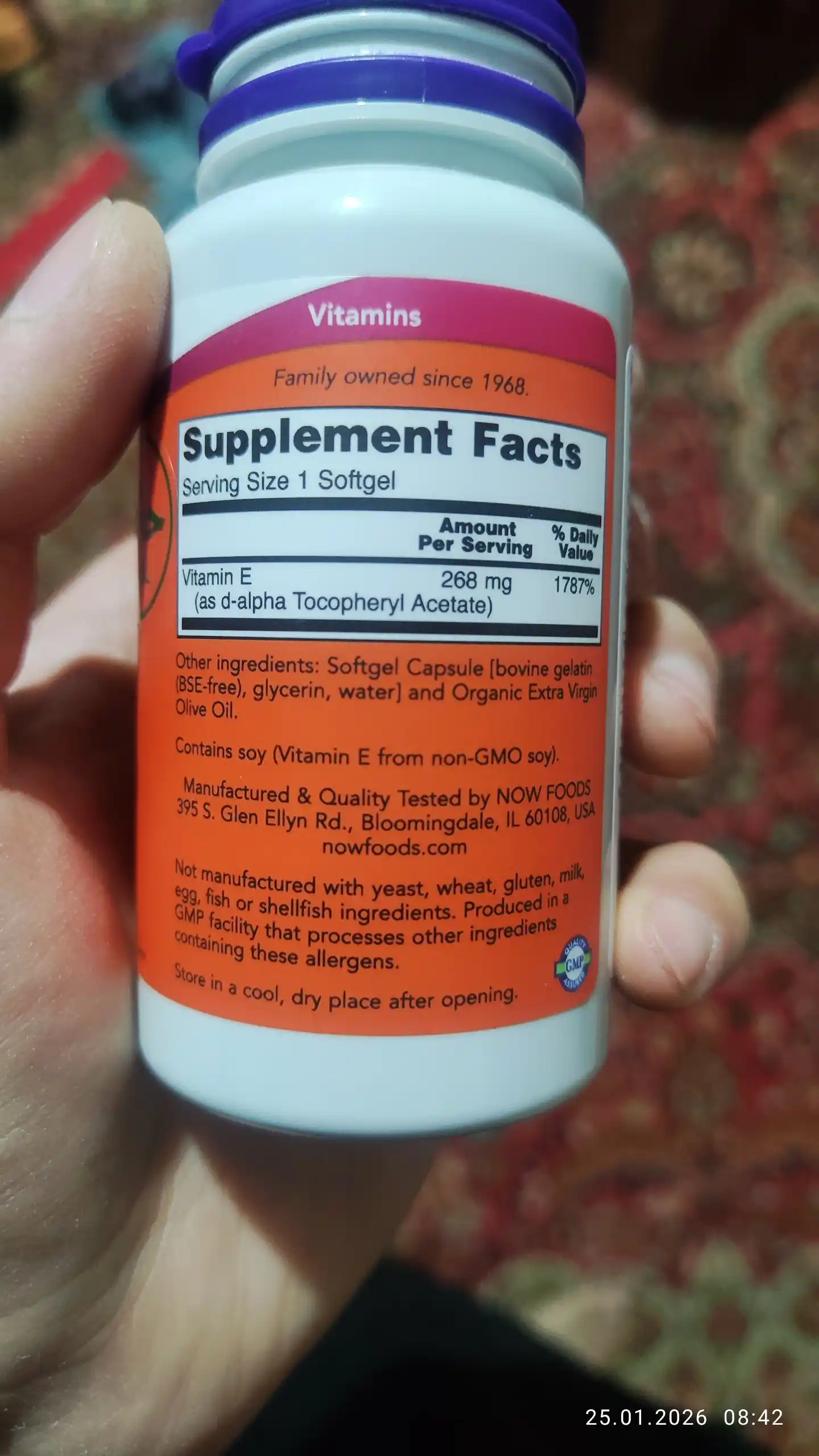 NOW Supplements, Vitamin E, 200 ME va 400 ME, D-Alpha Tokoferil