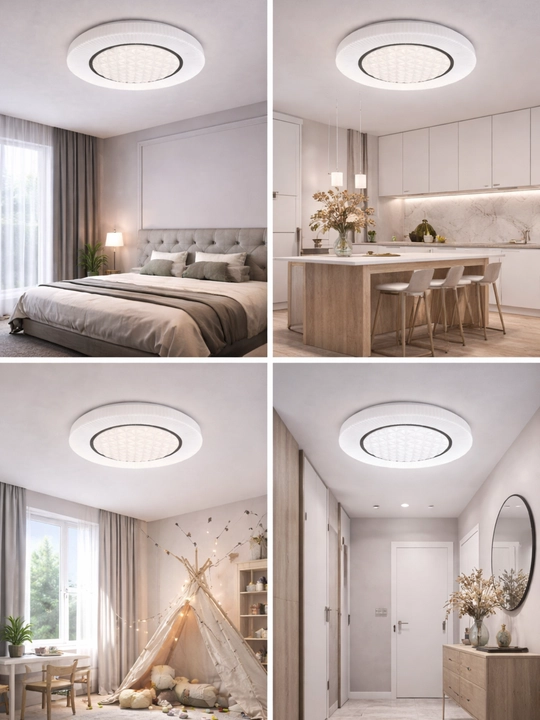LED shipli lyustra 40/50 sm, 3 rejim, 70–96 Vt, 25–30 m² gacha zamonaviy dizayn